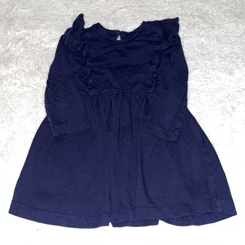 (2 for $10) Rise little earthling blue navy 12-18 month long sleeve girls dress